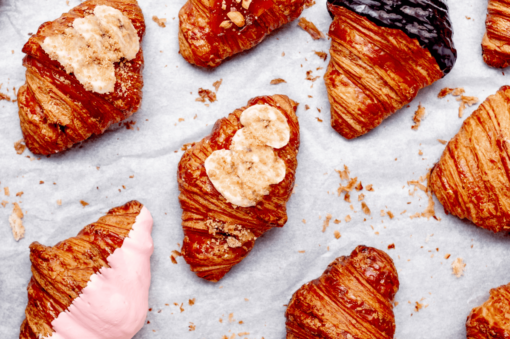 A tray of croissants in Paris